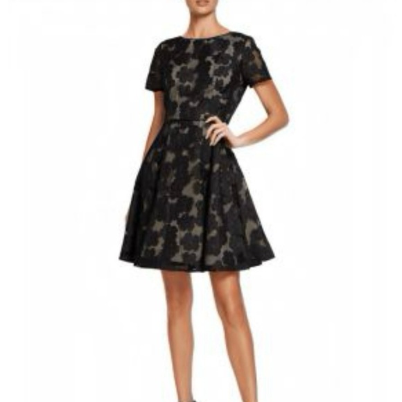 Shani Dresses & Skirts - Black Floral Lace Fit-and-Flare Mini Dress